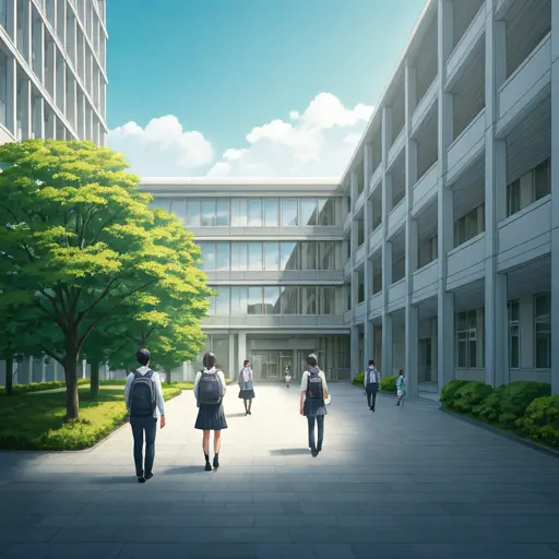 Modern university campus in Japan